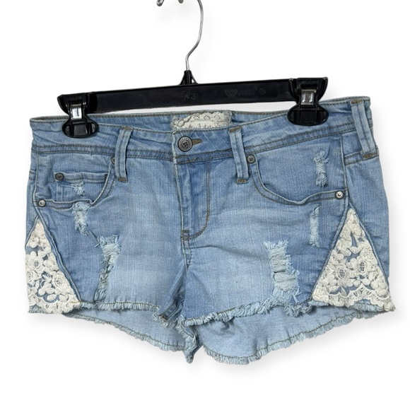 Altar'd State Blue Jean‎ Shorts with Distressed Details - Picture 1 of 2